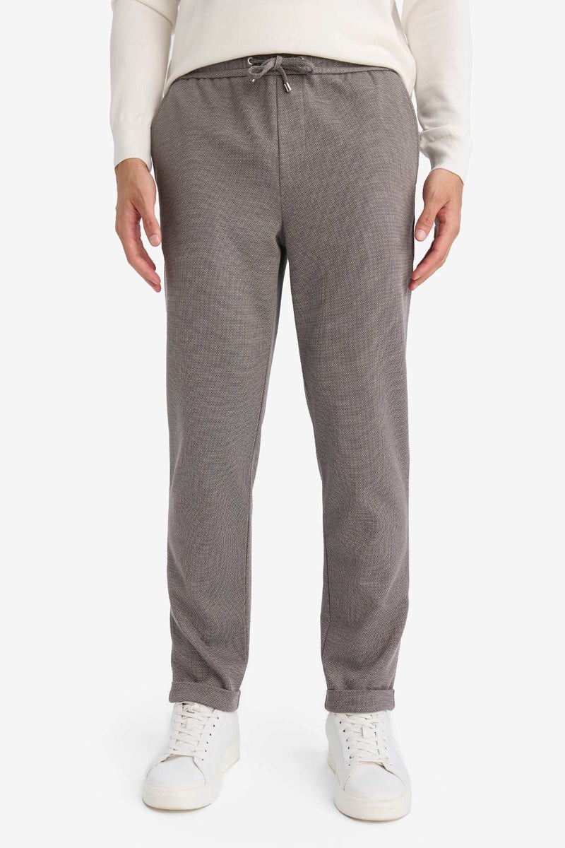 DeFacto Grey Man Tailored Fit Double Hem Trousers Casual - Image 3